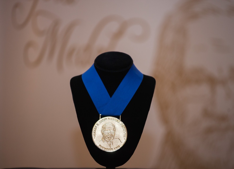 Albert B. Sabin Gold Medal on a stand