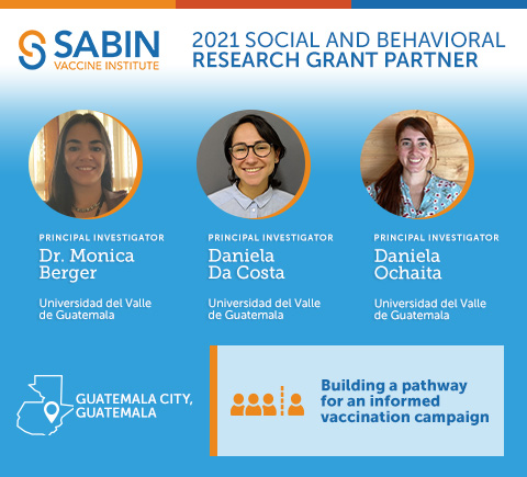 2021 grant team: Dr. Monica Berger, Daniela Da Costa and Daniela Ochaita, Universidad del Valle de Guatemala. Graphic location: Guatemala City, Guatemala.