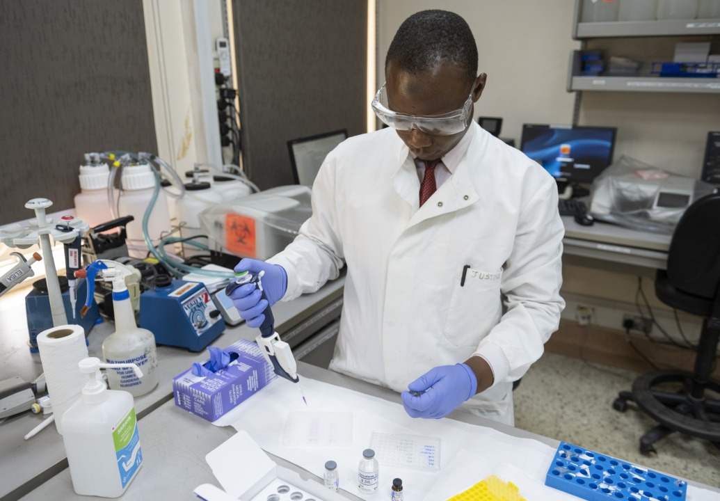 Scientist working on a vaccine.