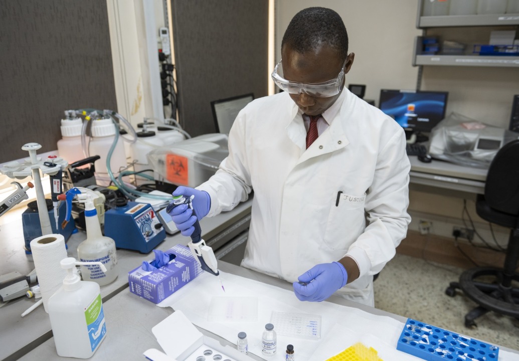 Scientist working on a vaccine.
