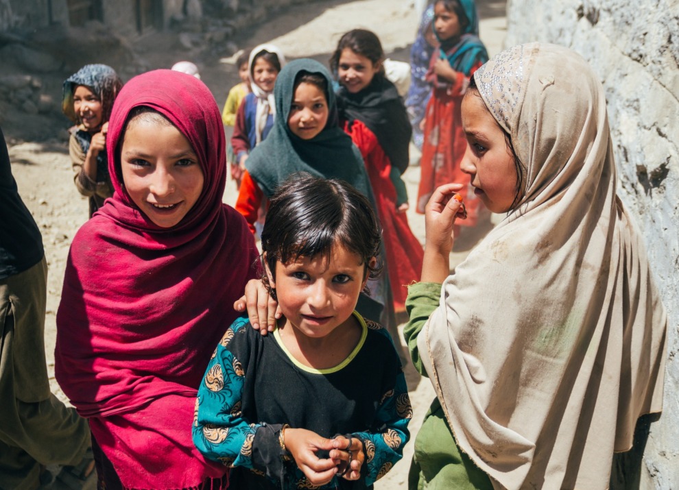 Group of children smiling at camera