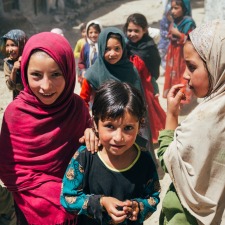 Group of children smiling at camera