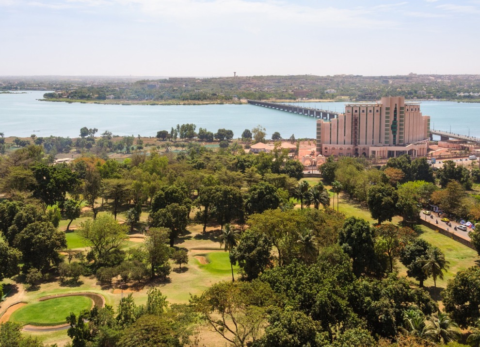 View of Bamako and the Niger River in Mali.